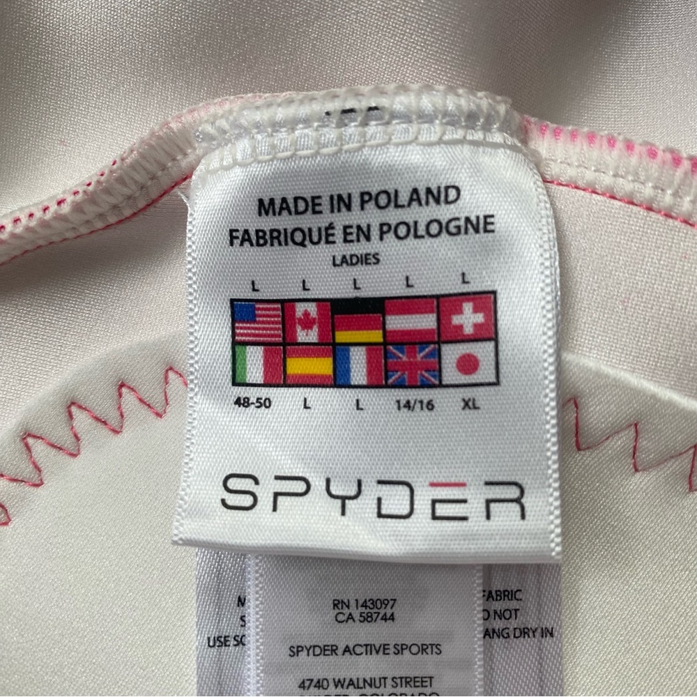 Spyder Performance GS Ladies Large Ski Race Suit in Taffy Pink Bryte Green color - Picture 14 of 16